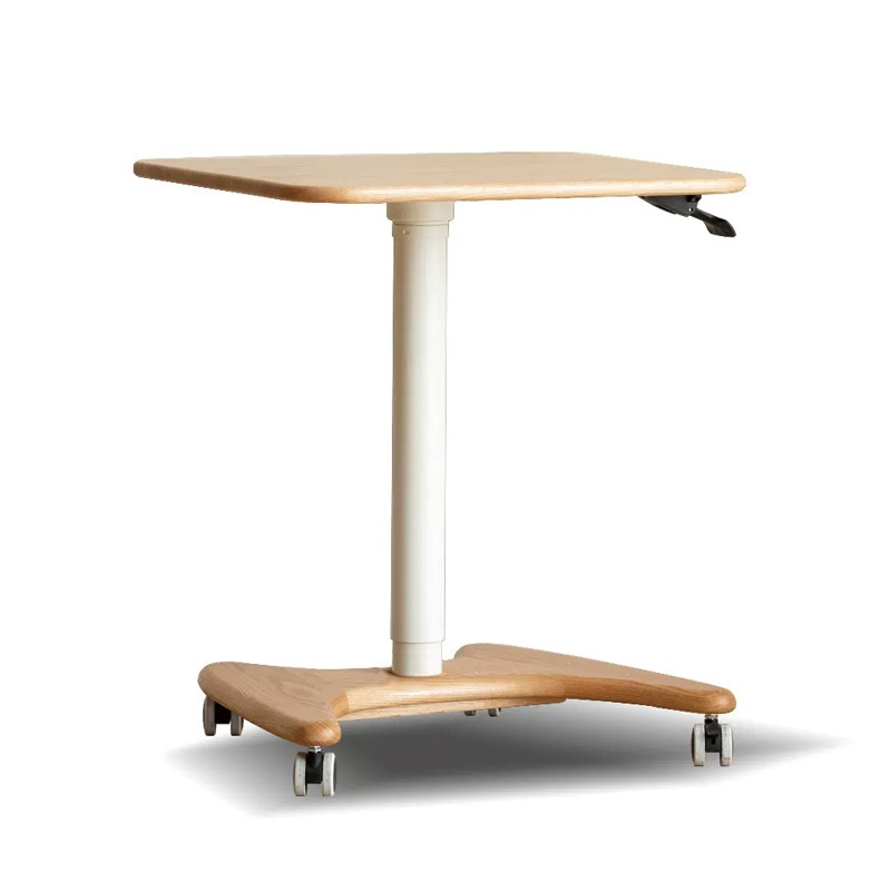 Furniture Solid Wood Lecture Table Simple Lifting Study Table Oak Movable Podium Table Living Room Small Table
