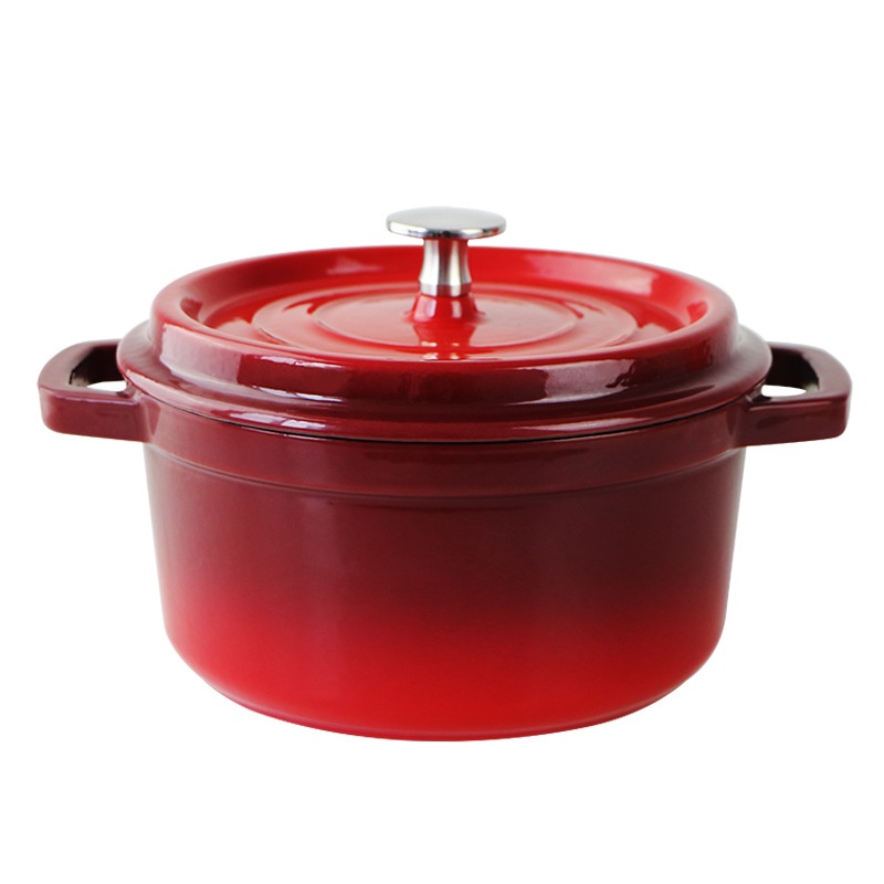 20cm Small Iron Pot Stew Pot Soup Pot Cast Iron Enamel Pot Thickened Stew Pot Enamel Pot One Piece Drop Shipping
