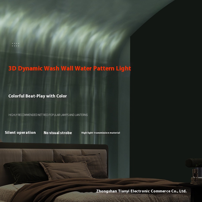 Dynamic3 DWater Ripple Lamp LEDWall Lamp Wall Washer Lamp Outdoor Projection Atmosphere Lamp Wall Lamp Background Wall Bar Water Ripple