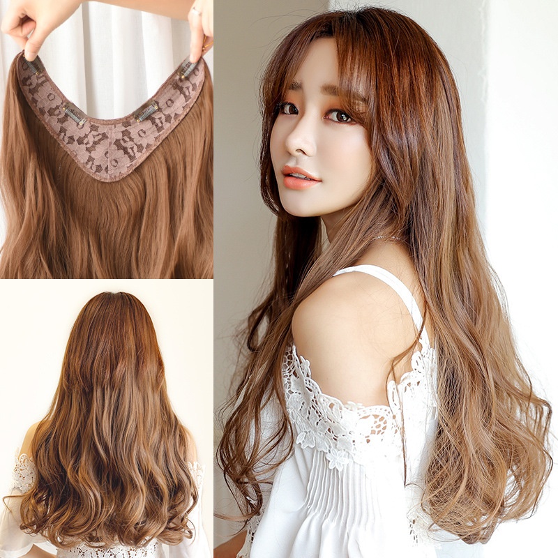 Wig For Women With Long Curly Hair, Large Wavy One-piece Long Hair, Fluffy Natural Long Straight Hair, U-shaped Wig Hair Extensions In Stock