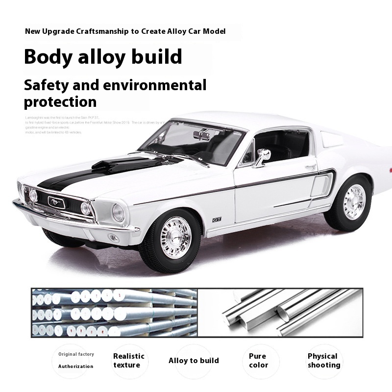 Meichi Figure1:18 Alloy Classic Car Model1968 Ford Mustang Cobra Car Model Toy Collection