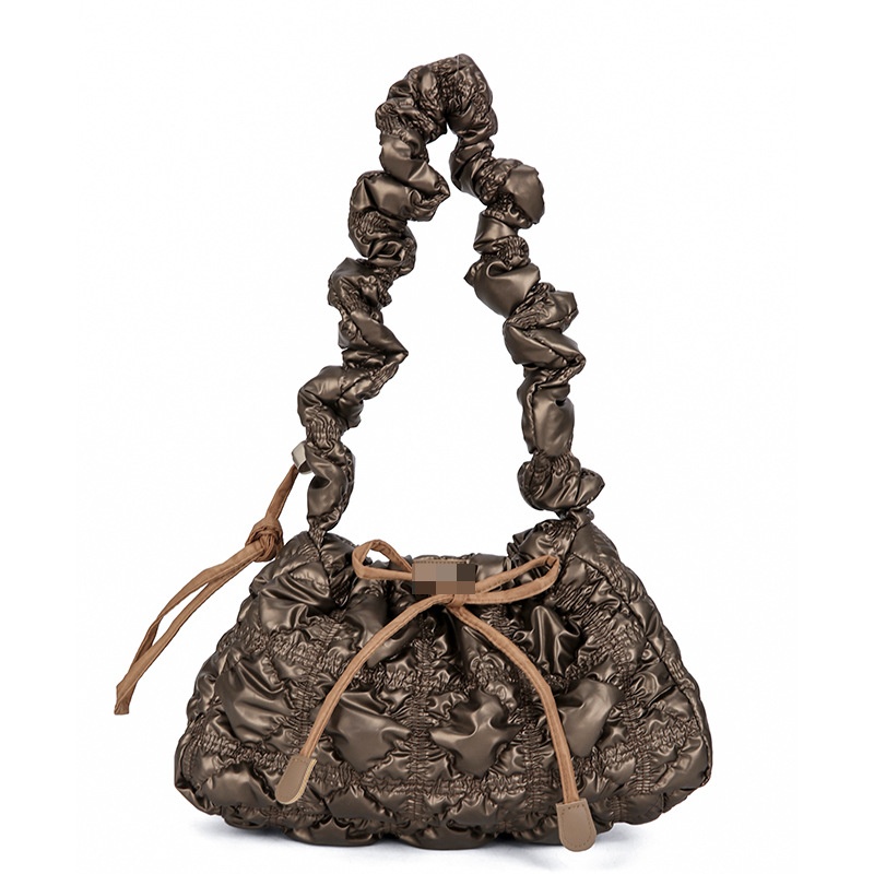 Pleated Cloud Bag Bubble Feather Cotton Shoulder Bag Personality Handbag