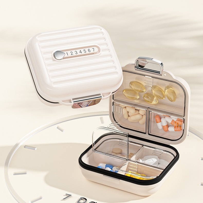 Portable Medicine Box Packing Box Seven Days AWeek Small Medicine Divider Pill Jewelry Storage Sealed Box