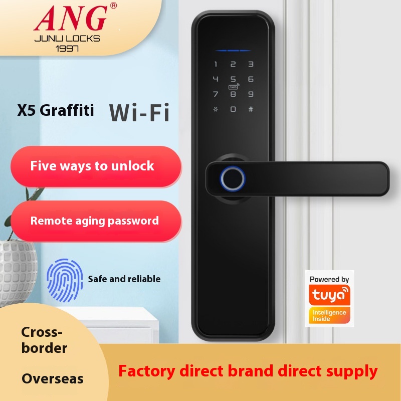 Foreign Trade Indoor Door Lock Modern Simple Wooden Door Apartment Graffiti Smart Electronic Door Lock Password Lock Fingerprint Lock
