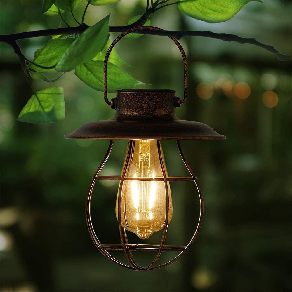 Solar Outdoor Iron Hanging Lamp LEDGarden Decoration Bulb Outdoor Waterproof Layout Garden Balcony Night Light