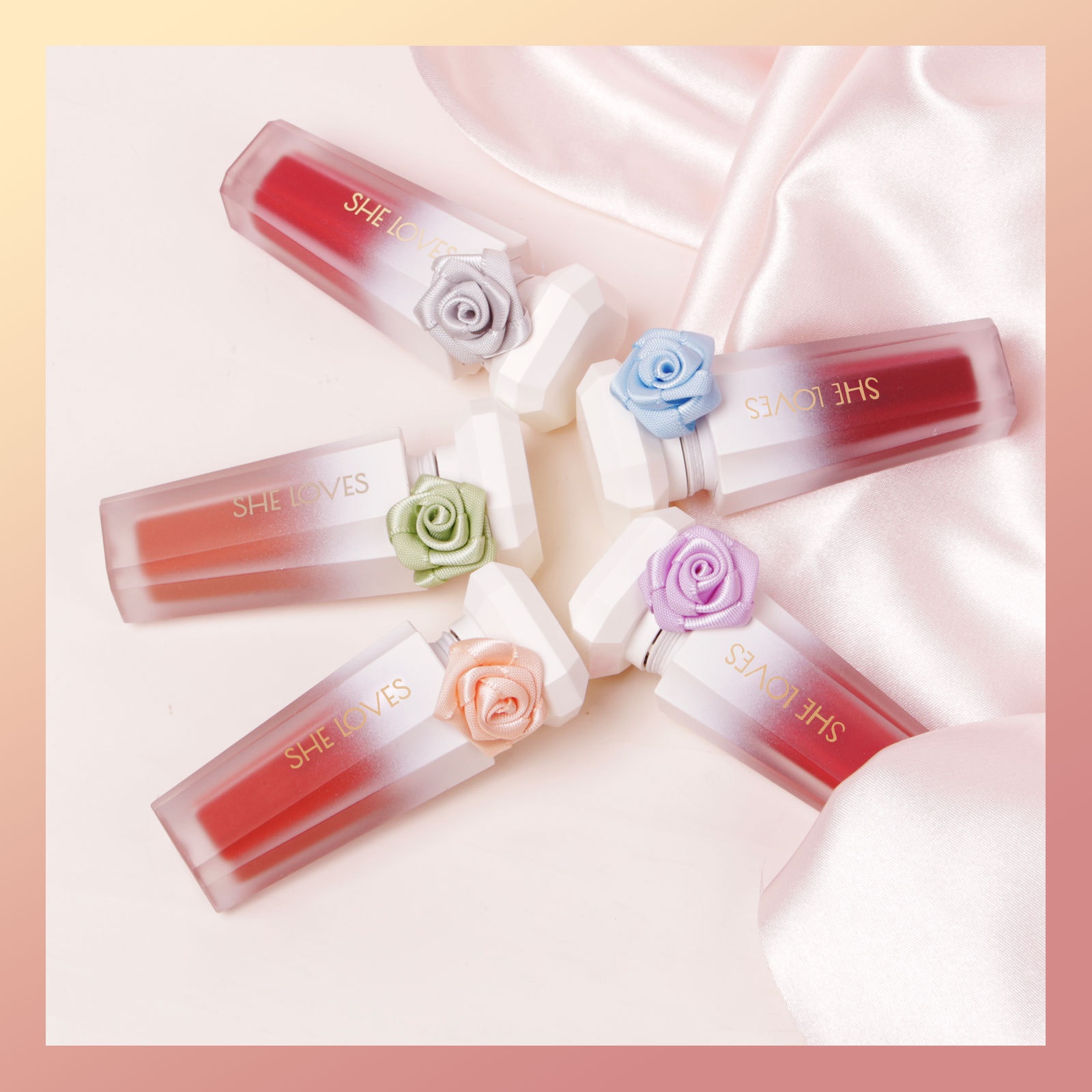 European And American Rose Matte Lip Gloss,Long-Lasting,Non-Stick,Fade-Resistant,Lip Gloss