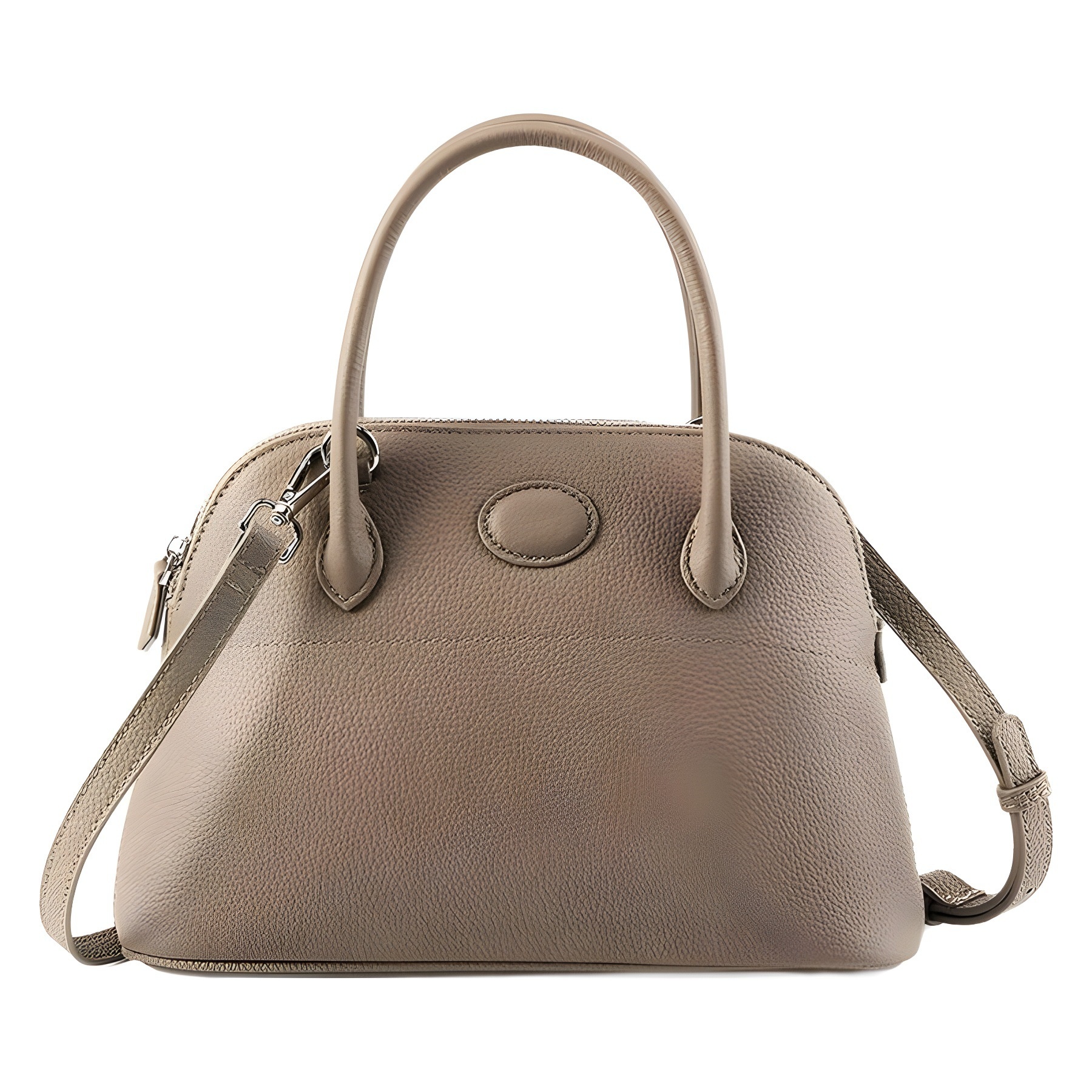 Lychee Pattern Genuine Leather Shell Bag First Layer Cowhide Fashion Handbag Zipper Large Capacity Casual Commuter Women's Bag