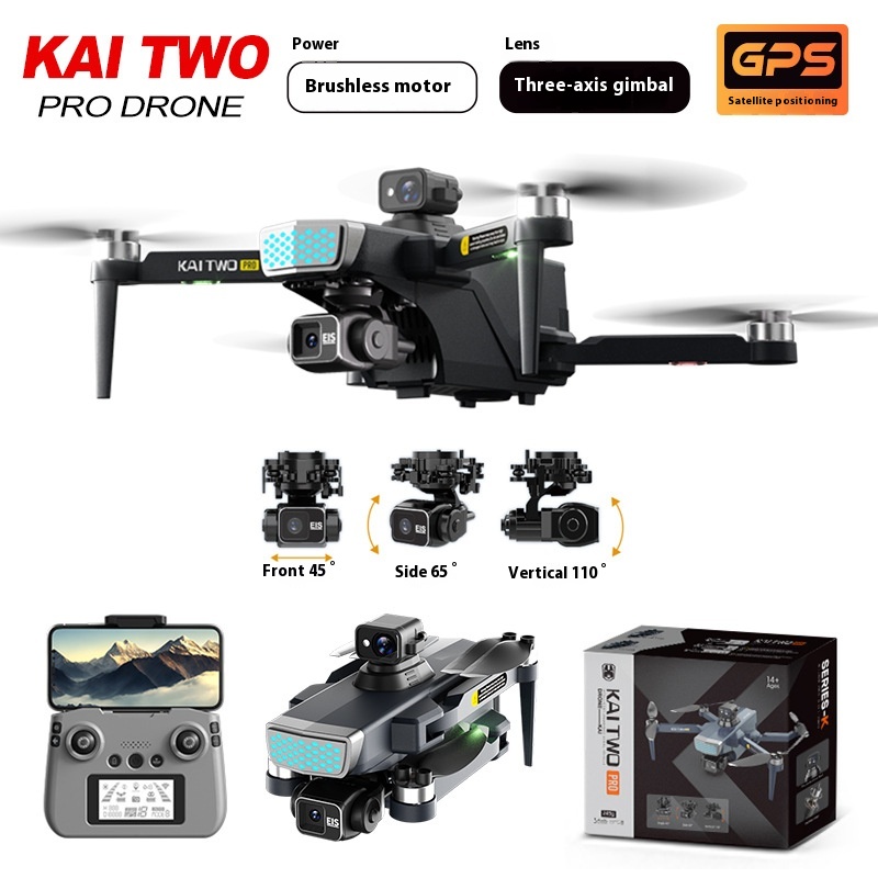 Kai2 Drone Long-endurance Brushless GPSThree-axis Gimbal Obstacle Avoidance Drone High-definition Aerial Photography Remote Control Aircraft