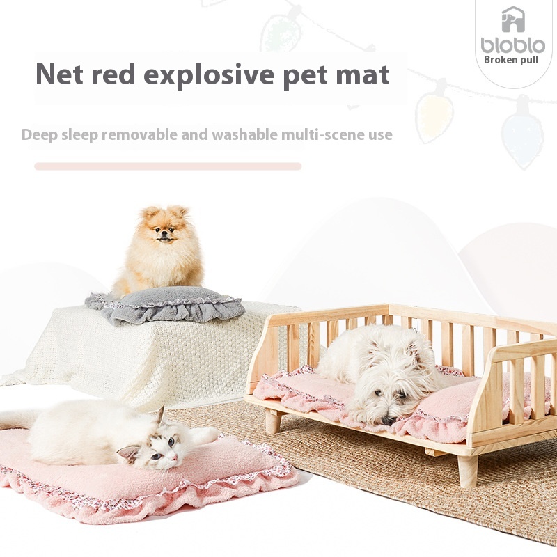 Bola Autumn And Winter Pet Lace Sleeping Mat Cats And Dogs Universal Detachable And Washable Mat Teddy Dog Sleeping Sofa