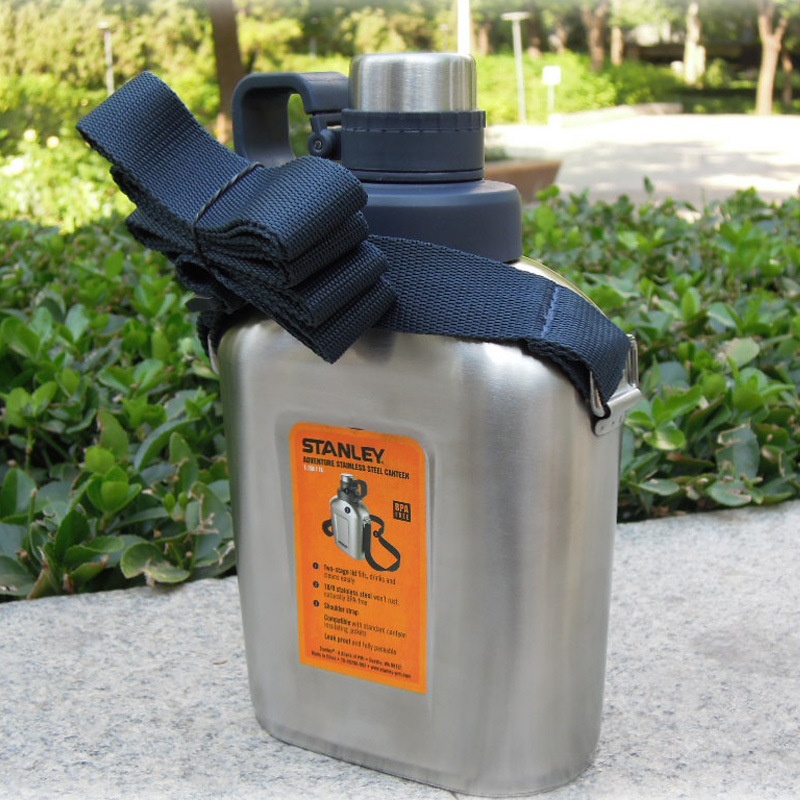 Stanley Large Capacity304 Stainless Steel Retro Outdoor Portable Sports Tactical Marching Mountaineering Cold Water Bottle1 Liter