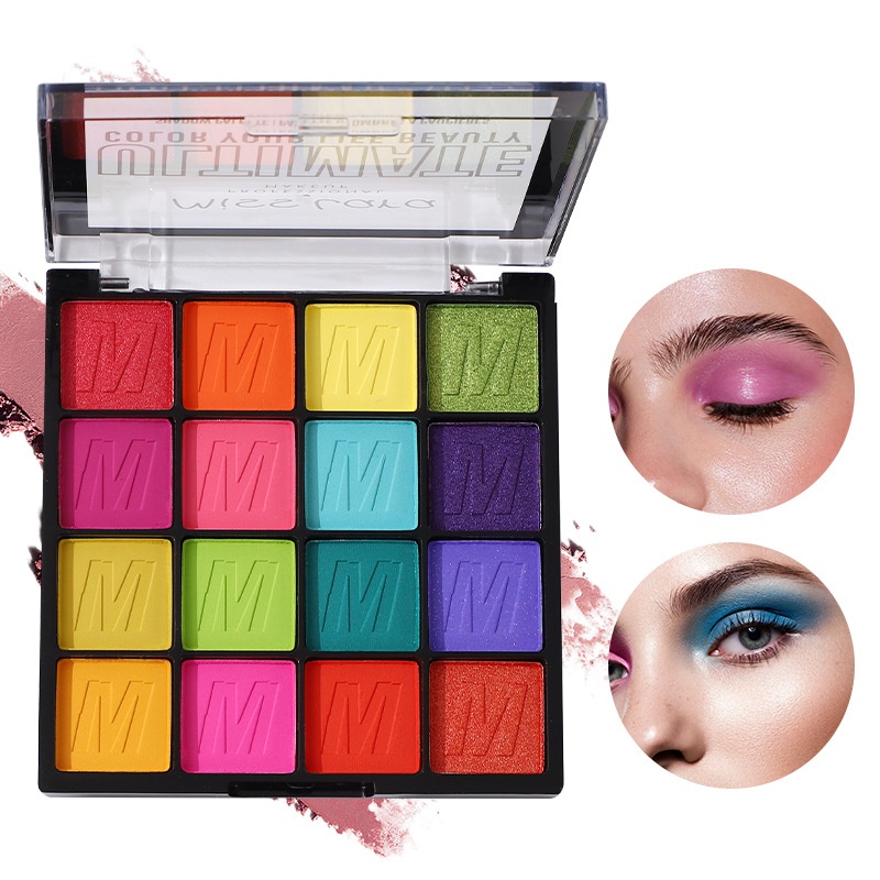 16-color Eyeshadow Palette,Matte Eyeshadow,Polarized Fine Flash,Waterproof,Non-slip Eyeshadow,Colorful European And American Style