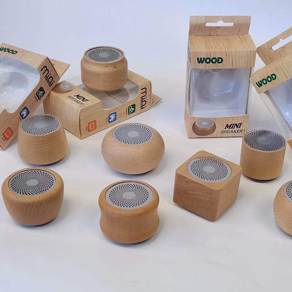 Retro Wooden Bluetooth Speaker Portable Creative Gift Solid Wood Mini Wireless Subwoofer Solid Wood Small Speaker