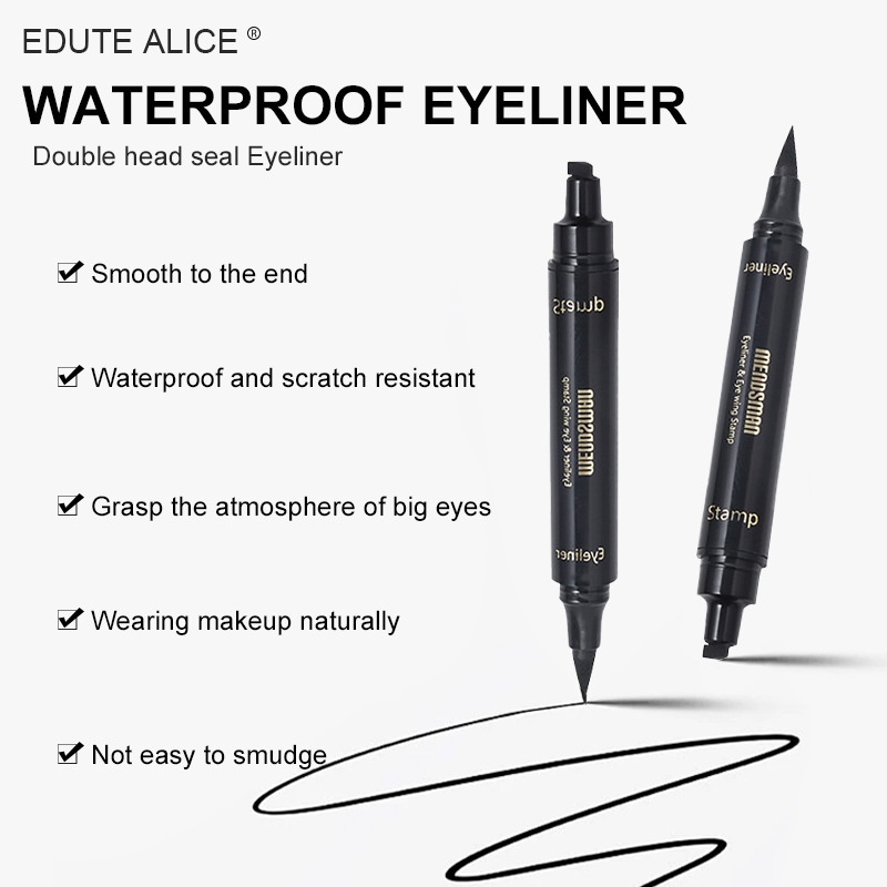 Double-headed Seal Eyeliner European And American Hot Black Liquid Eyeliner Pen Beginner Eyelash Seal Makeup