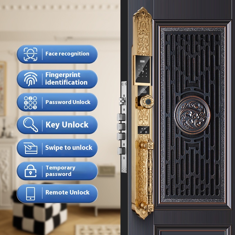 Easy To Decorate The Villa Fingerprint Lock Extended Villa Face Recognition Remote Unlock Remote Capture Picture