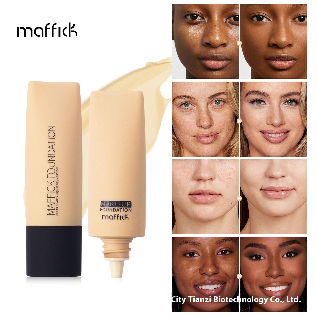 MAFFICKLightweight Foundation,Conceals Blemishes And Acne Marks,Long-Lasting Hydrating Formula,European And American Style Makeup