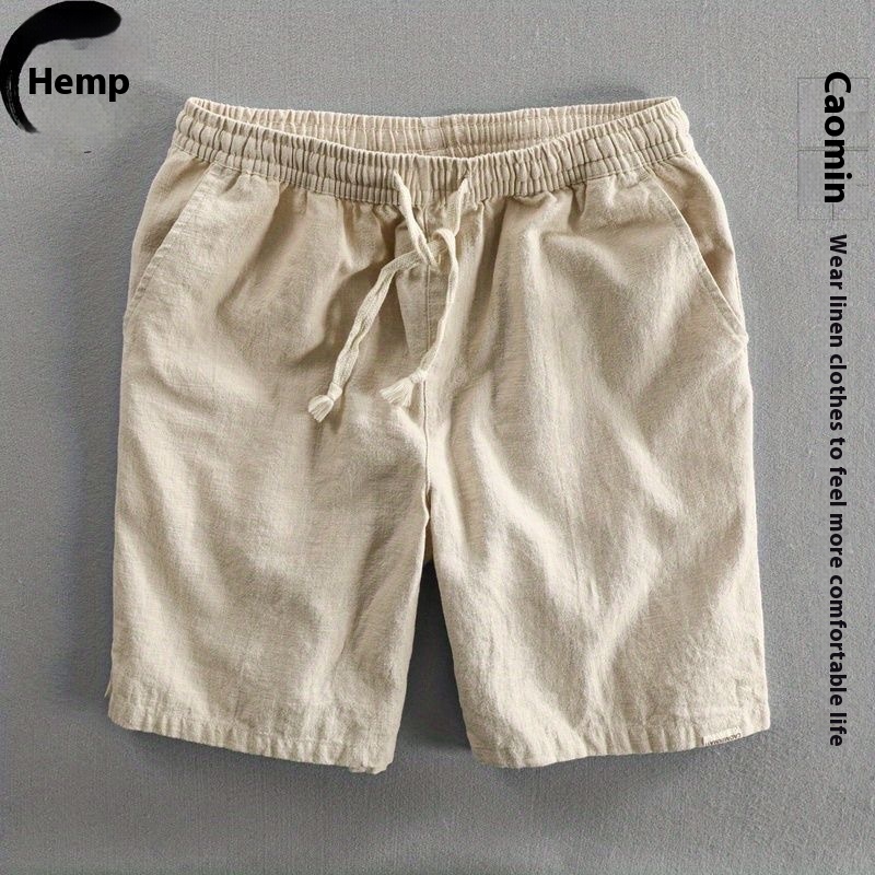 Retro Cotton And Linen Cool And Comfortable Foreign Trade Original Summer Men's Breathable Linen Straight Casual Shorts Shortsy