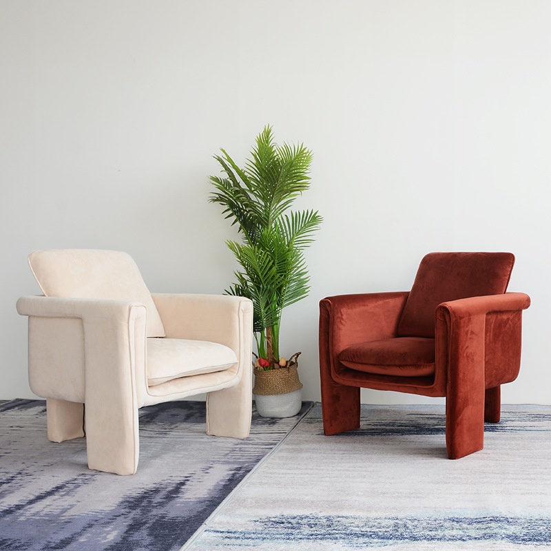 Fabric Sofa Chair Living Room Single Leisure Chair Single Sofa Simple Lazy Sofa Negotiation Chair Sofa Stool