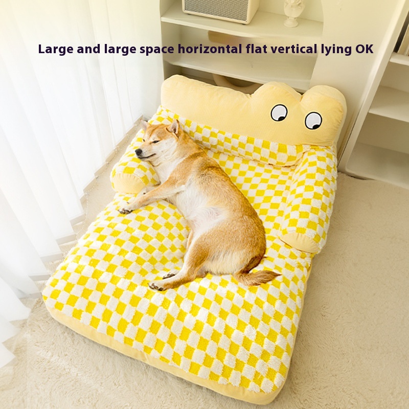 Autumn And Winter Warm Dog House Big Eyes Cute Pet Sofa Cat House Medium And Large Dog Large Space Four Seasons Dog Bed Dog Mat