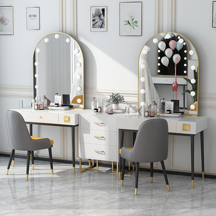 Nordic Wedding Dress Shop Dressing Table With Light Professional Studio Photography Makeup Artist Dedicated Light Luxury Beauty Salon Dressing Table