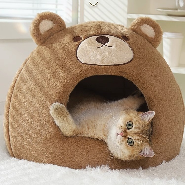 Cat Bed Winter Warm Closed Sleeping Dog Bed Four Seasons Universal Pet Sofa Cat Bed Winter Cat House