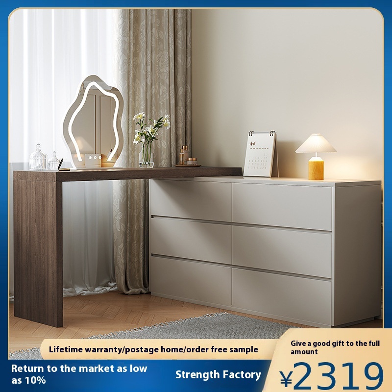 Dressing Table Bedroom Italian Retro Chest Of Drawers Integrated Dressing Table Small Apartment Light Luxury Bedside Cabinet Retractable Dressing Table