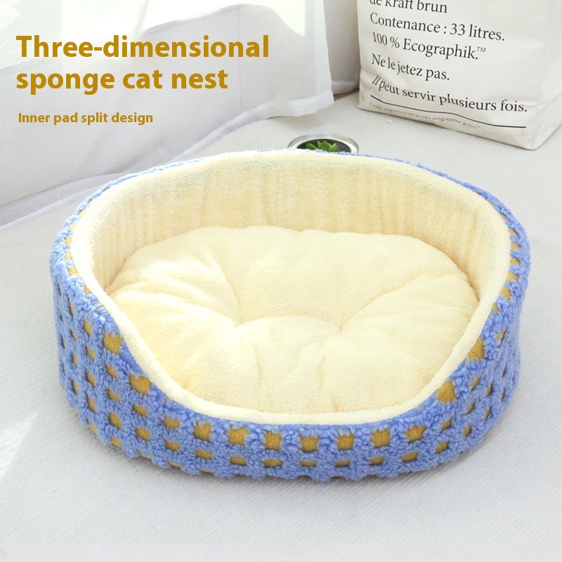 Dog House Cat House Winter Warm Three-dimensional Sponge Cat Sofa Thick Dog House Sleeping Mat Deep Sleep Cat Bed Nest Cushion