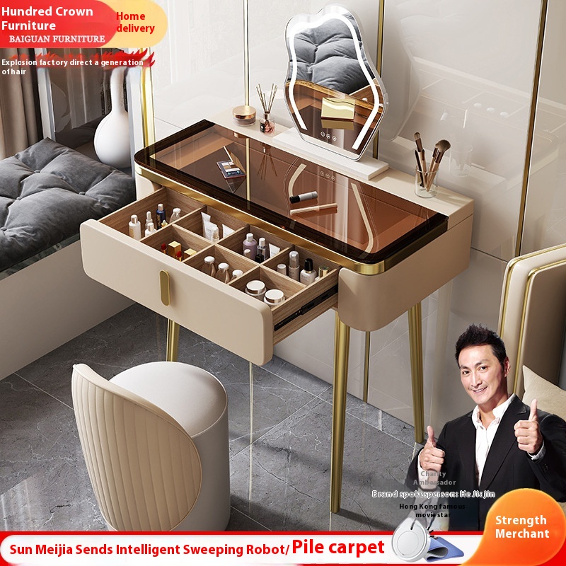 Dressing Table Bedroom Modern Simple High-end Light Luxury Italian Minimalist Master Bedroom Mini Small Apartment Makeup Table