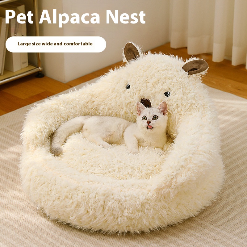 Alpaca Cat Bed Winter Warm Dog Bed Deep Sleep Cat Bed Pet Supplies Cat Sofa