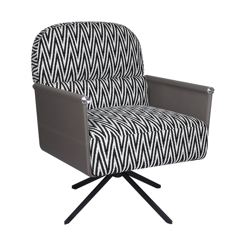 Nordic Single Sofa Chair Office Sofa Saddle Leather Recliner Living Room Minimalist Rotating Home Lazy Chair Leisure Chair