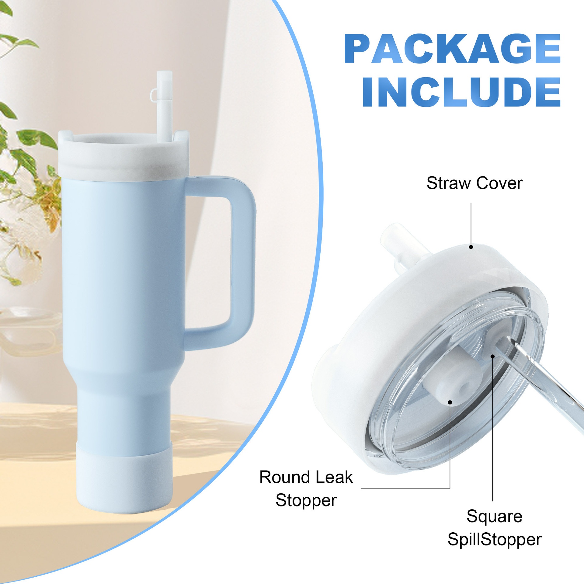 Stanley Silicone Dustproof Cup Cover Straw Cap Leak-proof And Spill-proof Set Coaster Stanley2.040oz