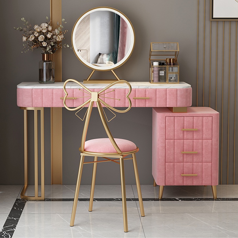 Dressing Table Girls Room Makeup Table Chair Mirror Set Light Luxury Palace Dressing Table Suitable For Small Apartment