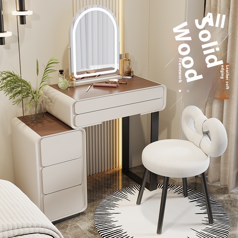 Solid Wood Dressing Table Bedroom Modern Simple Advanced Cream Style Dressing Table Smart Drawer Integrated Dressing Table