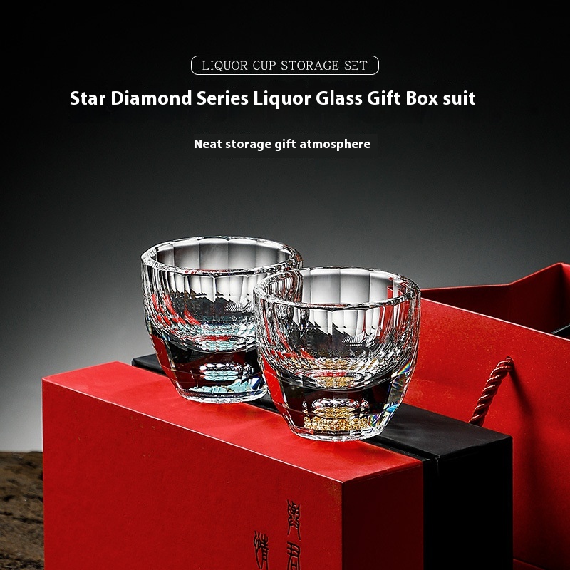 STurquoise Gold Foil White Wine Glass Crystal Glass Wine Dispenser One Or Two Liquor Glasses Gift Wine Set