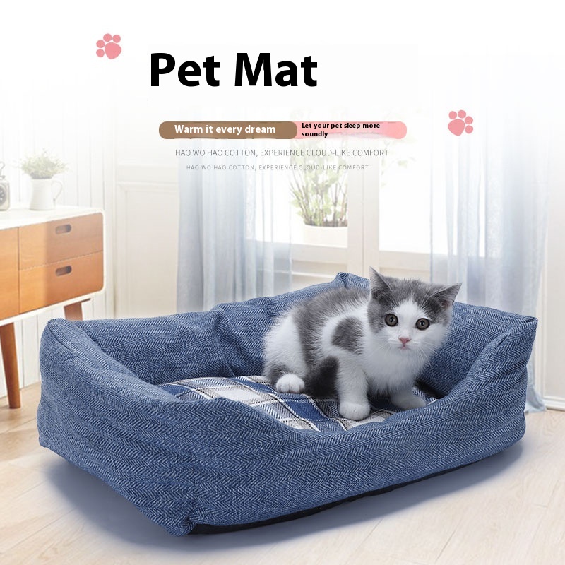 Pet Sofa Dog Bed Cat Bed Removable Four Seasons Cat Mat Cotton Cloth Teddy Dog Cat Autumn And Winter Pet Mat