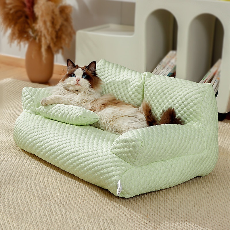 Cat Bed Universal For All Seasons Winter Warm Dog Bed Removable And Washable Pet Sofa Bed Pet House Summer Breathable Ice Silk Bed