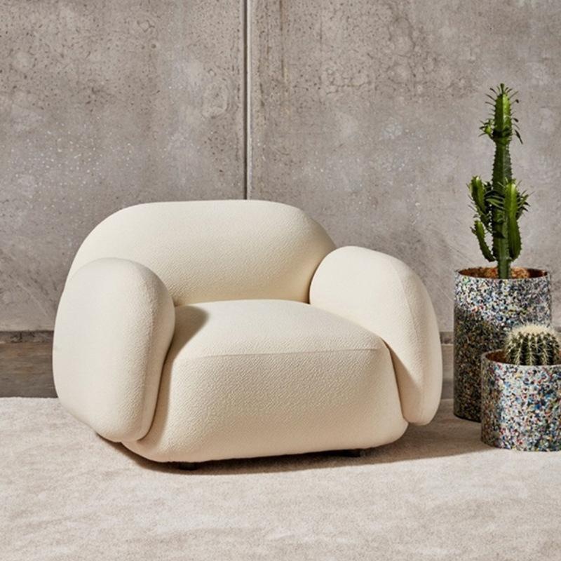 Single Sofa Italian Minimalist Leisure Living Room Home Office Reception Tatami Back Lazy Sofa Chair