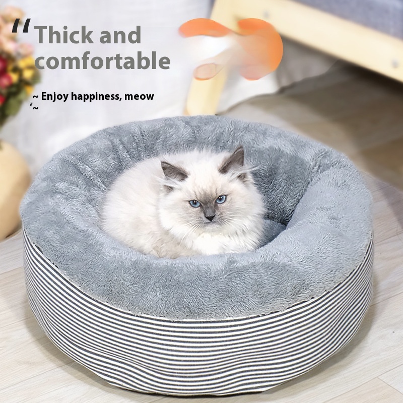 Round Dog House And Cat House For Winter Warmth And Four Seasons Universal Small Dog Pet Cushion Sofa Teddy Sleeping Bed