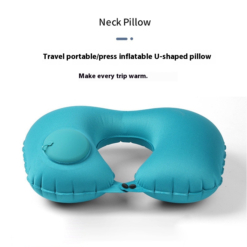 Inflatable Travel Pillow Portable Neck Pillow Press Inflatable U-shaped Pillow Travel Three Treasures Neck Pillow Can Be Stored Airplane Pillow