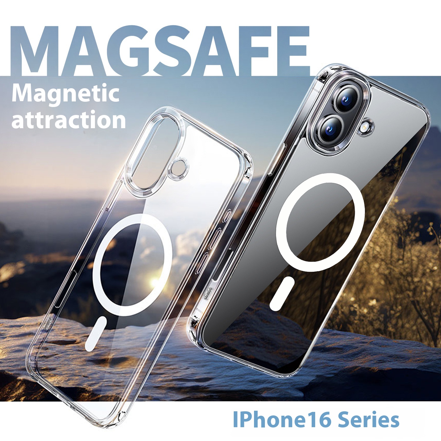 Applicable To Apple16 Mobile Phone Case IPhone15 Magnetic Protective Cover13 Transparent Original14 Foreign Trade Customization