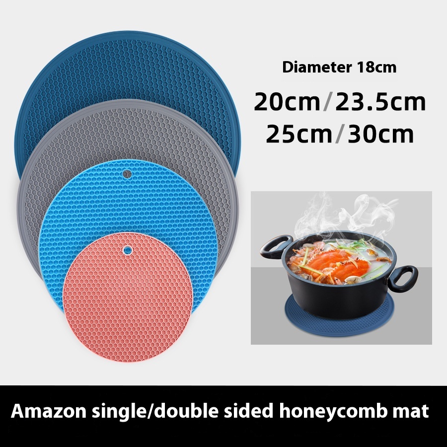Silicone Single And Double Sided Honeycomb Pattern Placemats For Home Kitchen Drain Mats Table Mats Siliconeulation Mats Coasters