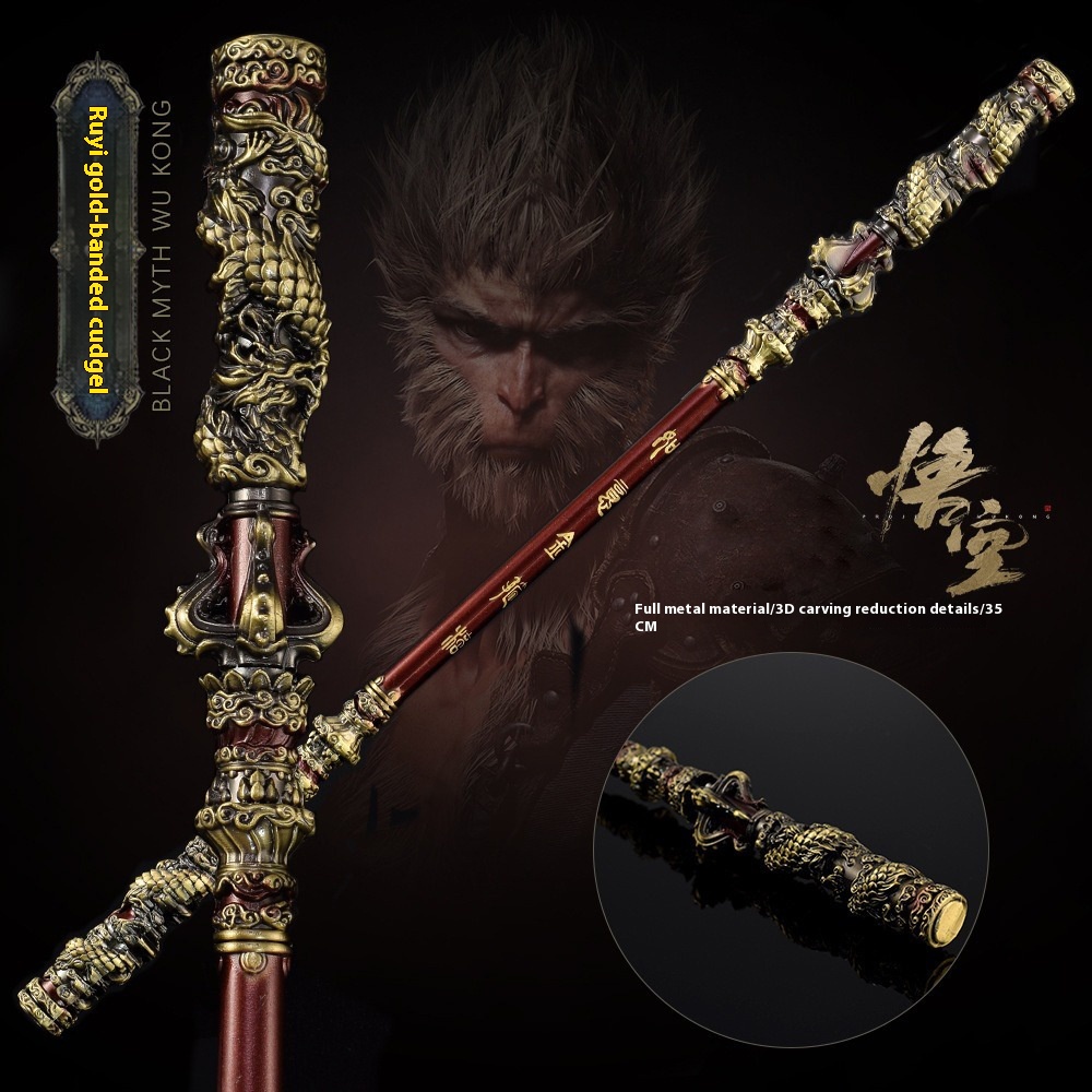 Black Myth Wukong Game Peripheral35 CMMonkey King Ruyi Golden Hoop Full Crafts Ornaments Model