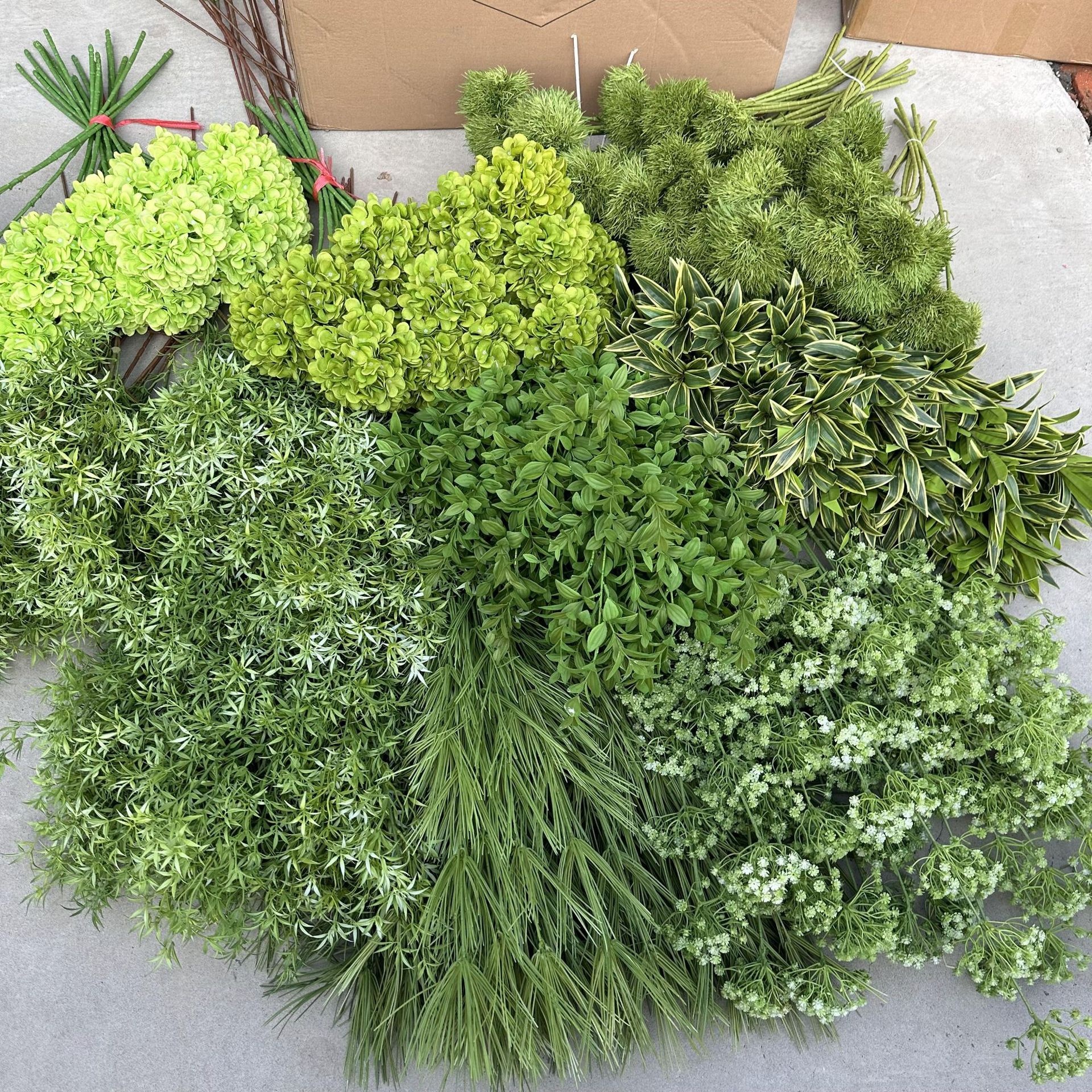 Green Series Artificial Flowers,Horsetail Pine,Lily,Bamboo,Lover's Tears,Hydrangea,Rose,Wedding Artificial Flowers,Home Decoration Flowers
