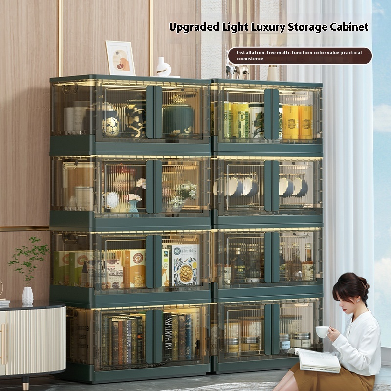 Haixing Freetallation Folding Storage Cabinet Household Clothing Snacks Toys Storage Cabinet Multi-layer Storage Cabinet