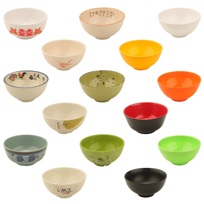 Chinese Imitation Porcelain Tableware Melamine Bowls Colored Bowls/rice Bowls Soup Bowls Sugar Water Bowls Small Bowls/plastic Bowls Fast Food Bowls