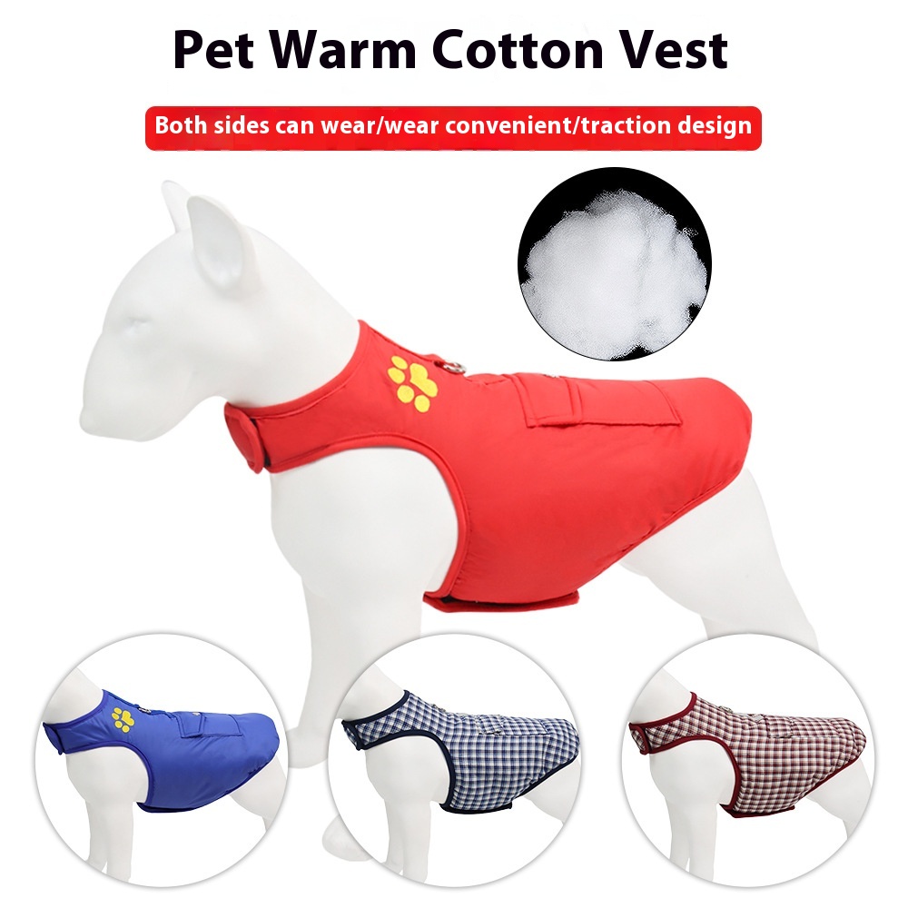 Autumn And Winter Pet Clothes Dog Clothes Medium And Large Dog Clothing Double-sided Wear Warm Dog Cotton Clothes
