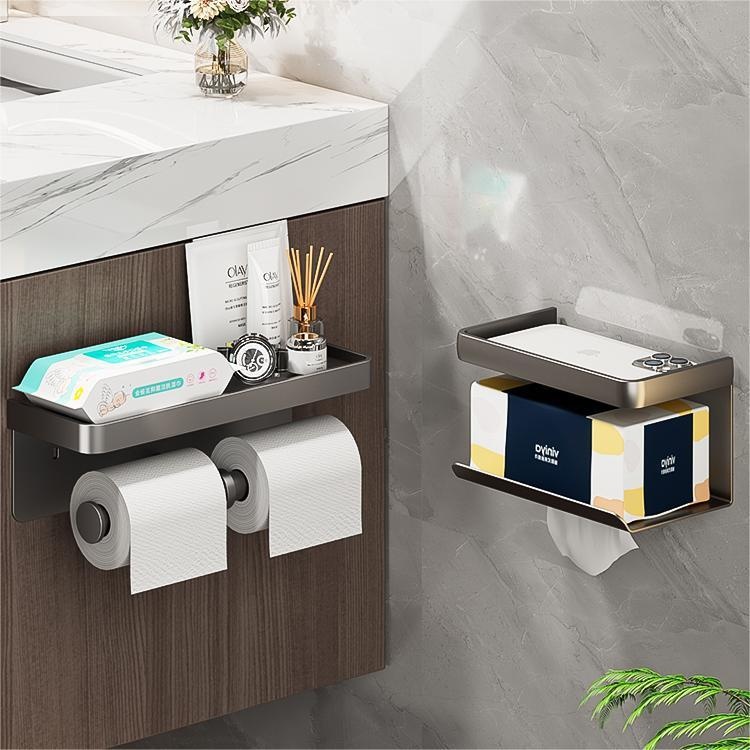 Toilet Tissue Box Wall Mounted Toilet Paper Holder Bathroom Punch-free Toilet Paper Holder Toilet Paper Roll Storage Rack