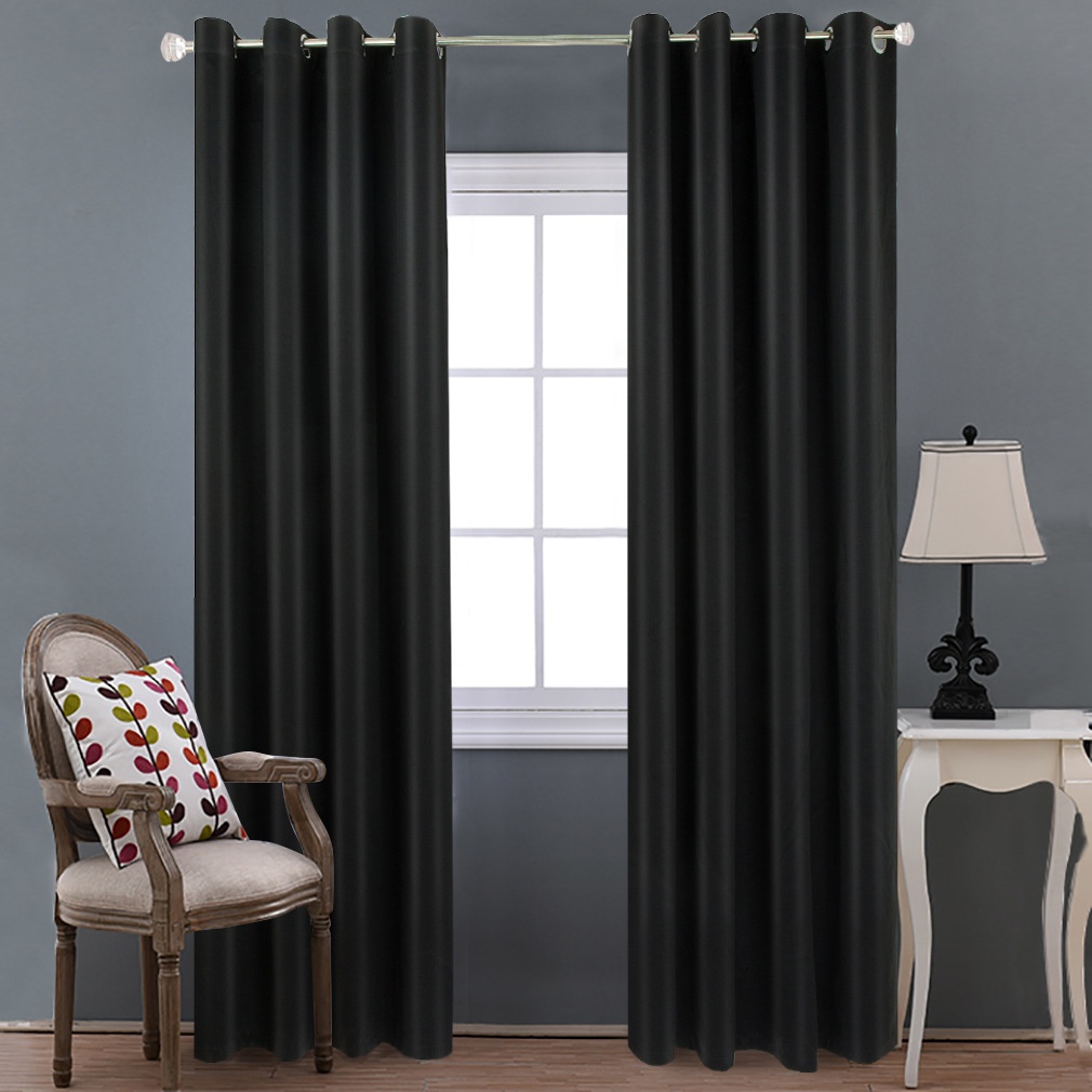 Of High-precision Black Curtain Blackout Cloth Heat-ulating Curtain Nordic Style Curtain Solid Color Curtain