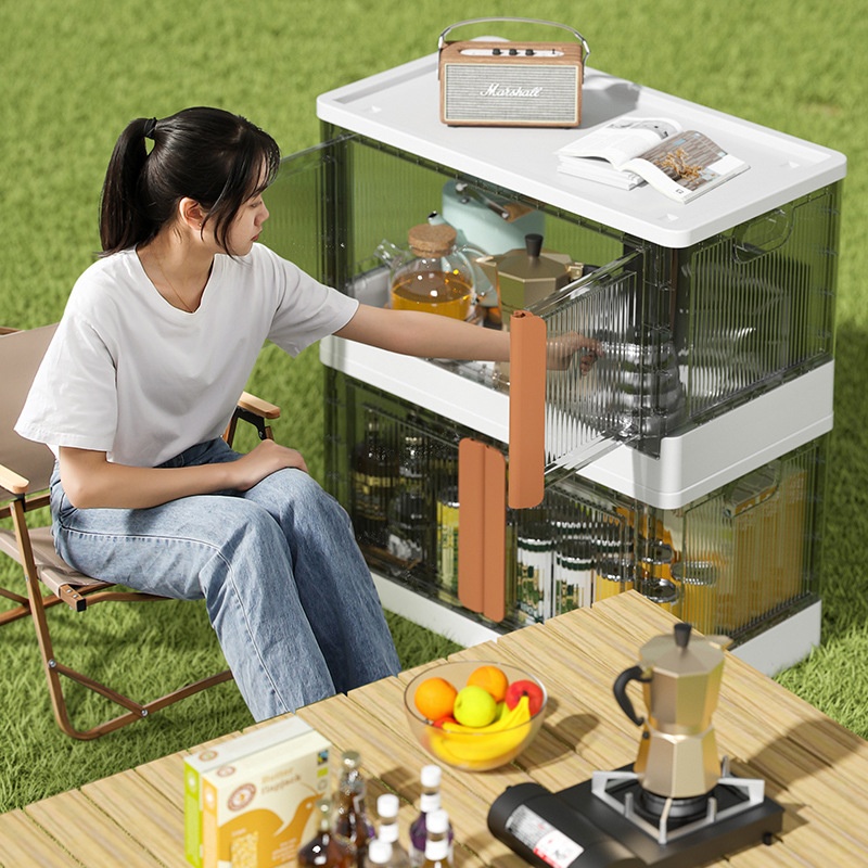 Freetallation Foldable Clothes Storage Cabinet Outdoor Camping Car Storage Box Plastic Outdoor Storage Box