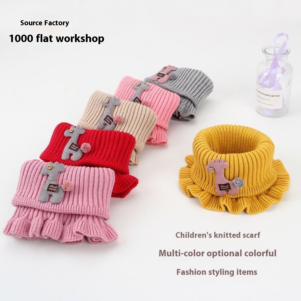 Children's Scarf Baby Neckband Cartoon Knitted Baby Baby Shawl Fake Collar Neck Cover Cute Versatile Warm