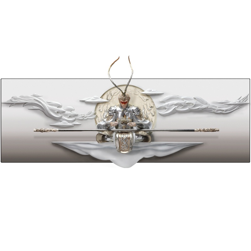 Black Myth Wukong Fighting Buddha Relief Decorative Painting Modern Living Room Sofa Background Wall Painting Bedroom3 DStereoscopic Mural Sun Wukong